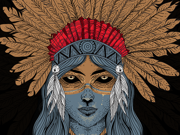 Indian native girl t-shirt design