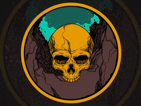 Skull artistic t-shirt design