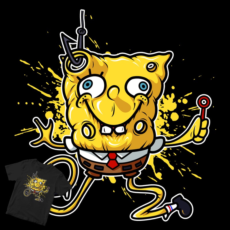 Spongebob Sqarepants T-shirt Design For Commercial Use - Buy T-shirt 