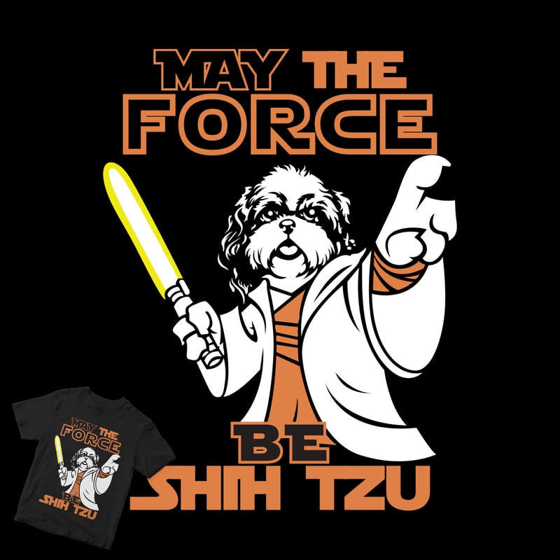 SHIH TZU dog starwars t shirt design to buy - Buy t-shirt designs