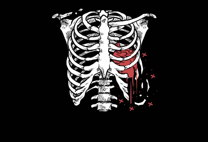 Heart Bone t shirt design for purchase - Buy t-shirt designs