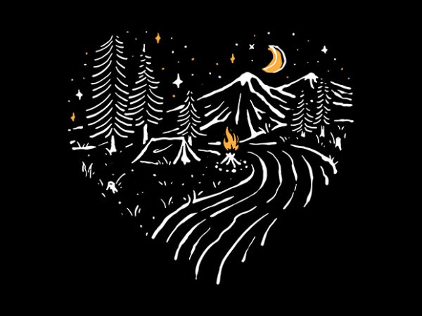 Camping in love t shirt design for purchase