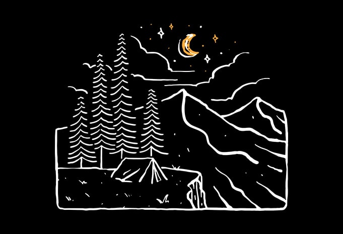 Night Cliffs t shirt design for purchase - Buy t-shirt designs