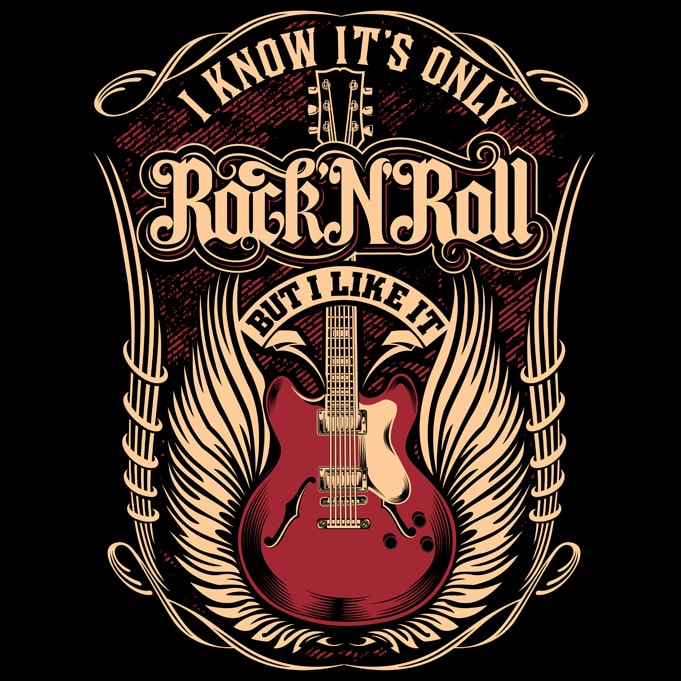 I Know It's Only Rock N Roll t-shirt design for sale - Buy t-shirt designs