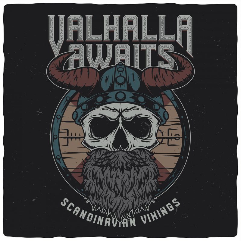 Valhalla awaits graphic t-shirt design - Buy t-shirt designs