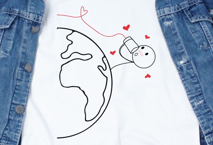 Earth Love Man SVG – Love – Earth – Couple – Valentine graphic t-shirt design