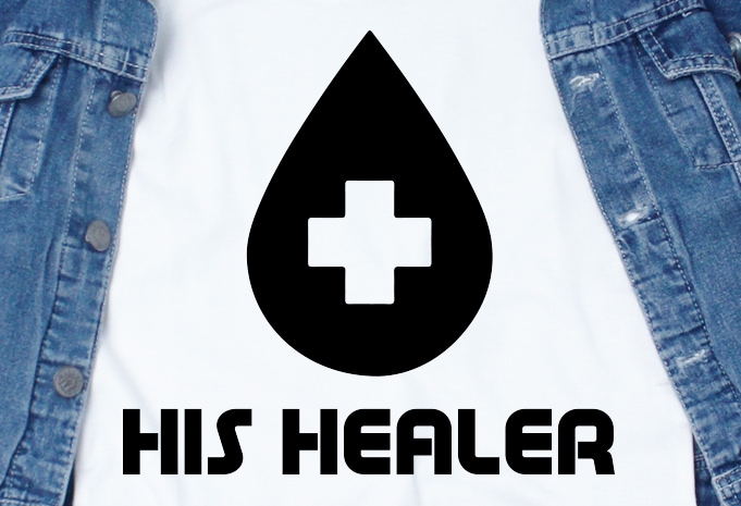 His Healer SVG – Couple – Valentine graphic t-shirt design