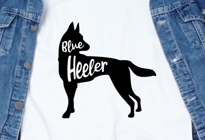 Blue Heeler Dog 4 t shirt design for sale