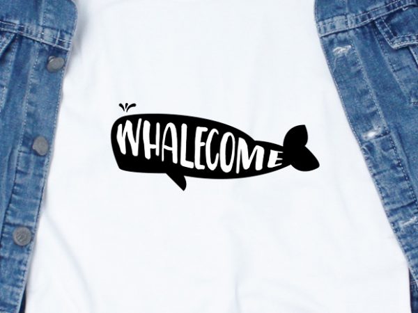 Whalecome t shirt design template