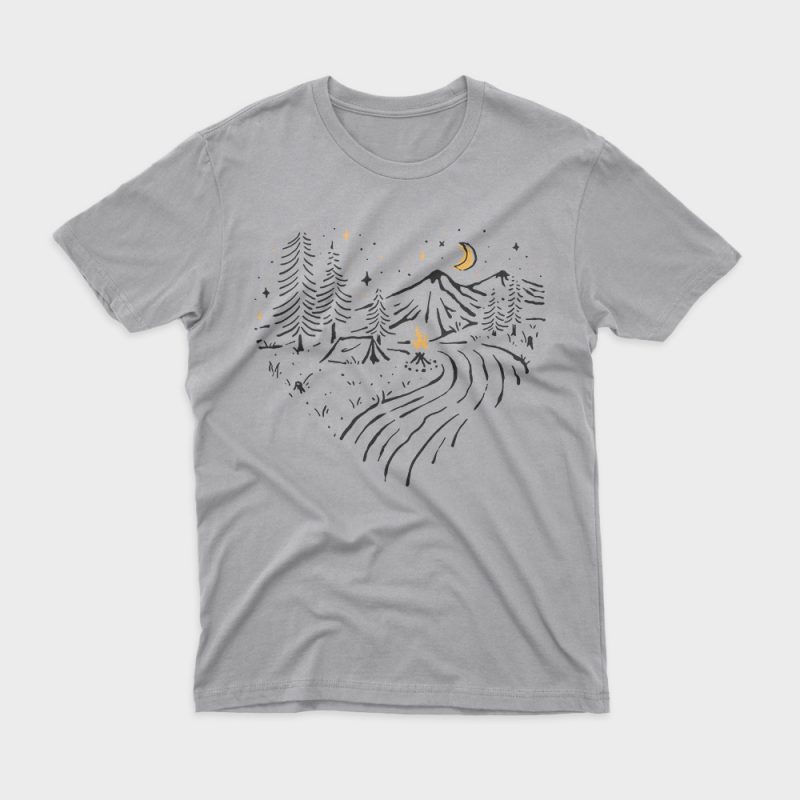 Camping in Love t shirt design for purchase