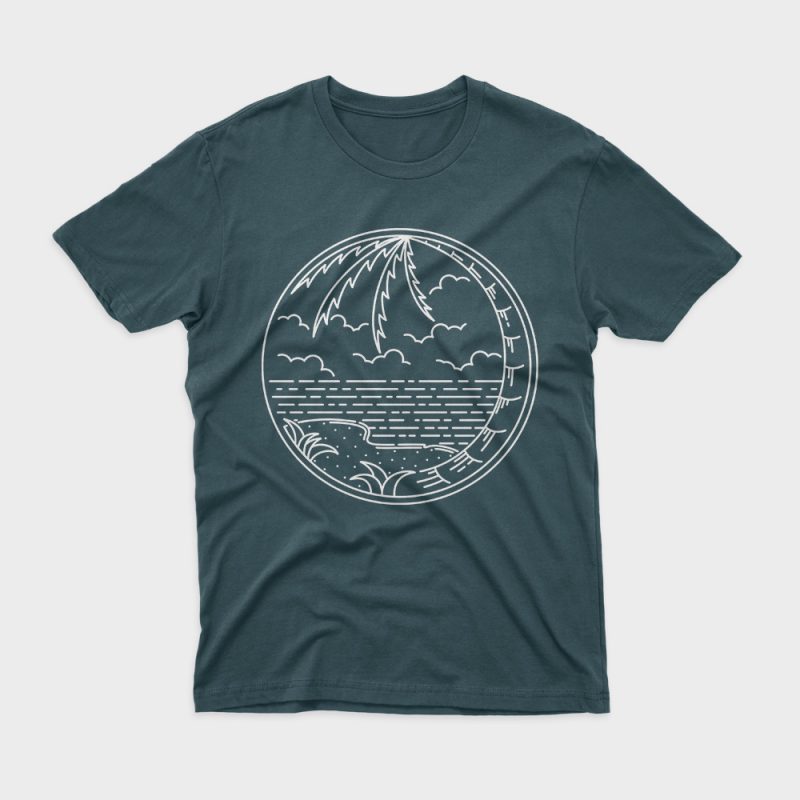 Beach Line t shirt design template