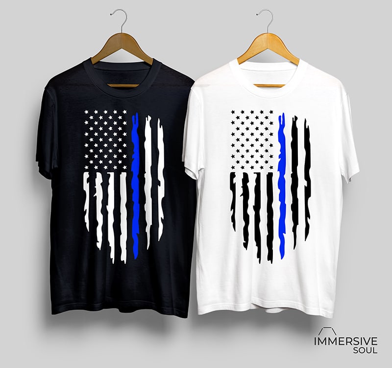 blue line flag t shirt