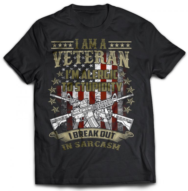 33 tshirt designs bundle Veteran, Army And Military PSD file EDITABLE t ...