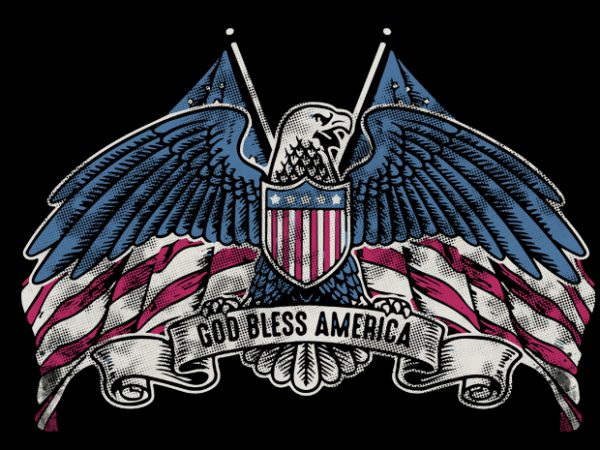 God blass america print ready t shirt design