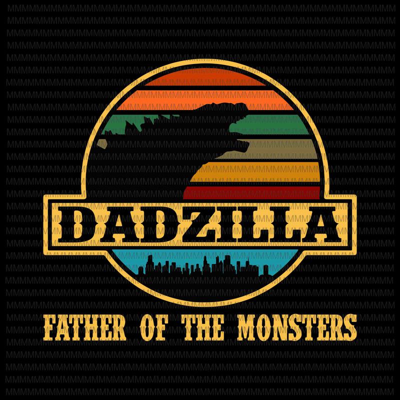 Download Dadzilla father of the monsters Retro Vintage Sunset ...