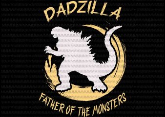 Dadzilla father of the monsters Retro Vintage Sunset, Dadzilla vector, Dadzilla png, svg, dxf, eps, ai file t shirt design for purchase