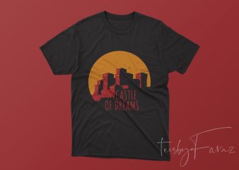 Cartoon Castle of Dreams graphic t-shirt design