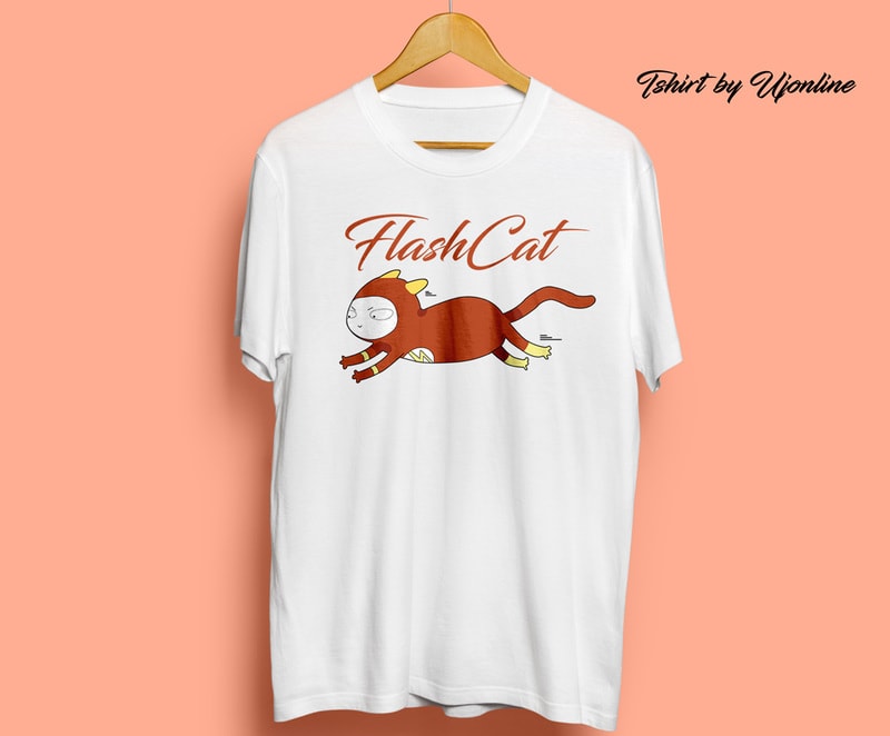 Cute Flash Cat Graphic Design commercial use t-shirt design - Buy t ...