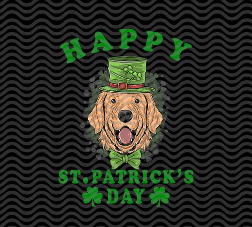 St. patrick’s day golden retriever shirt.golden retriever leprechaun. golden retriever st. patrick’s day eps svg png dxf digital download buy t shirt design artwork