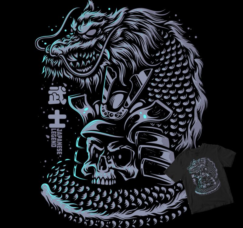 Download Japanese Samurai Dragon Shirt Design Png Buy T Shirt Designs