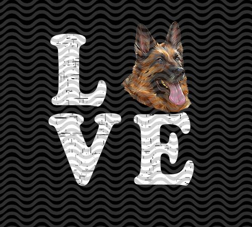 Love german shepherd, dog, dog lover eps svg png dxf digital download t shirt design for sale