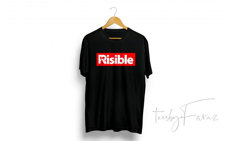 Risible Simple Minimal T Shirt Design For Sale