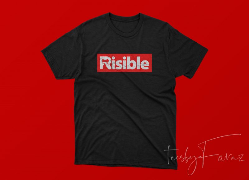 Risible Simple Minimal T Shirt Design For Sale