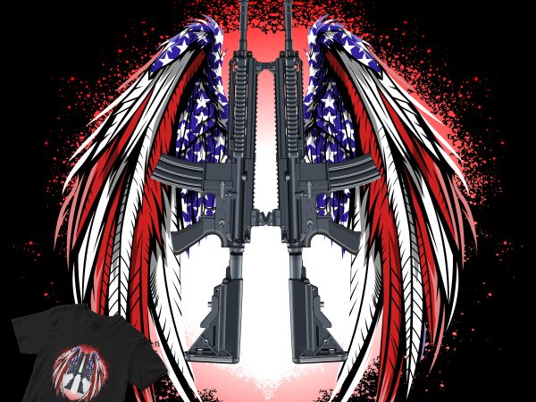 Wings american abstract shirt design png