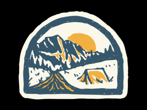 Camping hand drawn t shirt design to buy