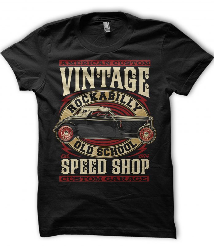 AMERICAN CUSTOM VINTAGE t shirt design template