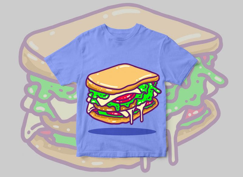 Junk Food Vector Designs Bundle vector shirt designs