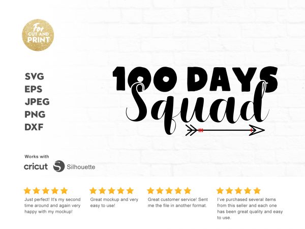 100 days squad ready made tshirt design