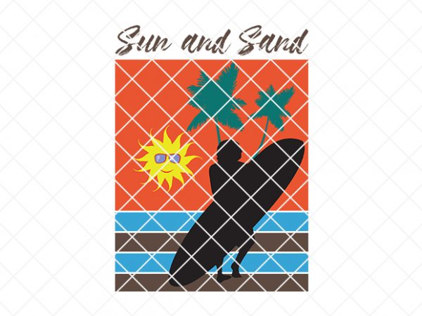 Sun and sand summer/beach graphic t-shirt design