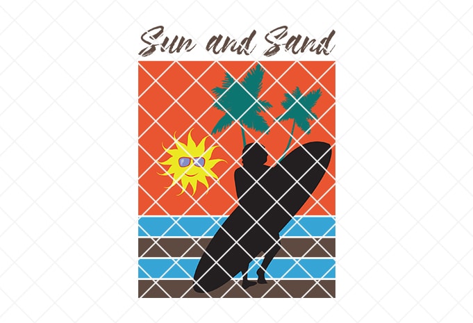 Sun and sand  summer/beach graphic t-shirt design