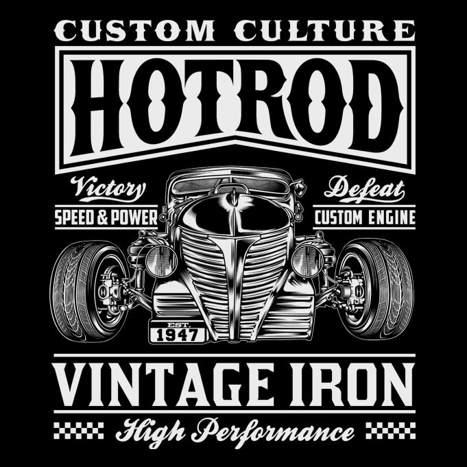 HOTROD VINTAGE IRON ready made tshirt design - Buy t-shirt designs