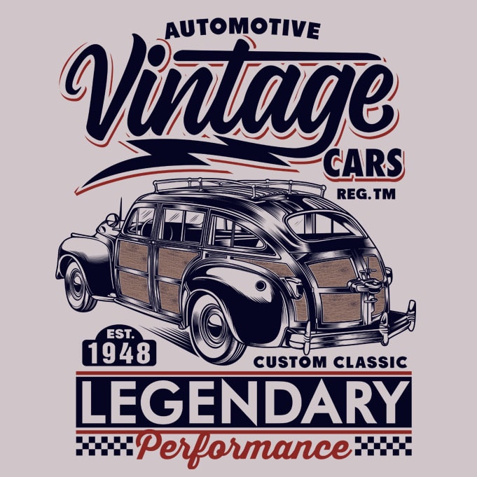 vintage blue car shirt