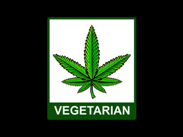 Vegetarian , weed marijuana cannabis ganja commercial use t-shirt design