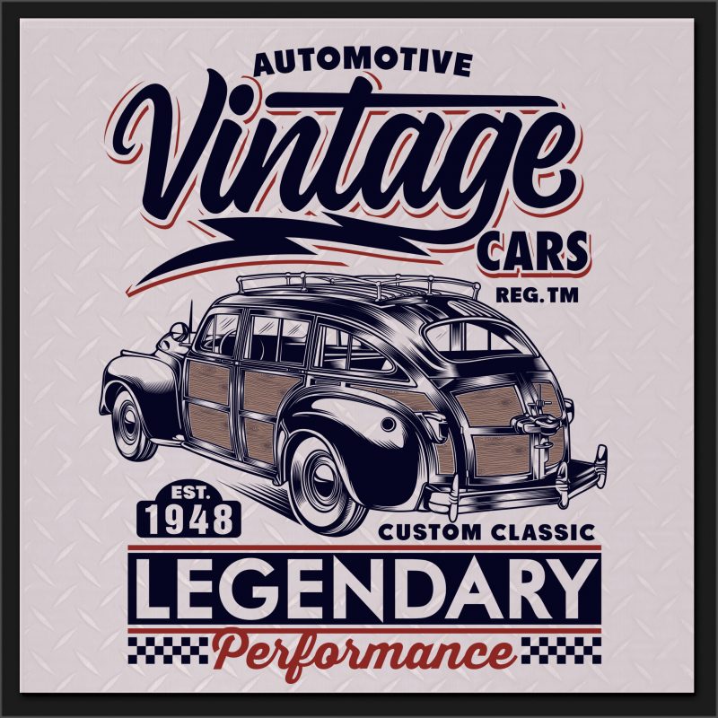 AUTOMOTIVE VINTAGE CARS t shirt design for purchase