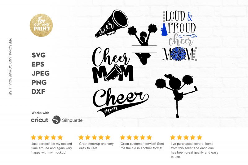 Cheer Mom Bundle tshirt design for merch by amazon