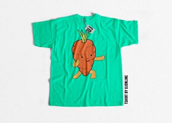 CARRATE Funny Carrot Cartoon buy t shirt design for commercial use