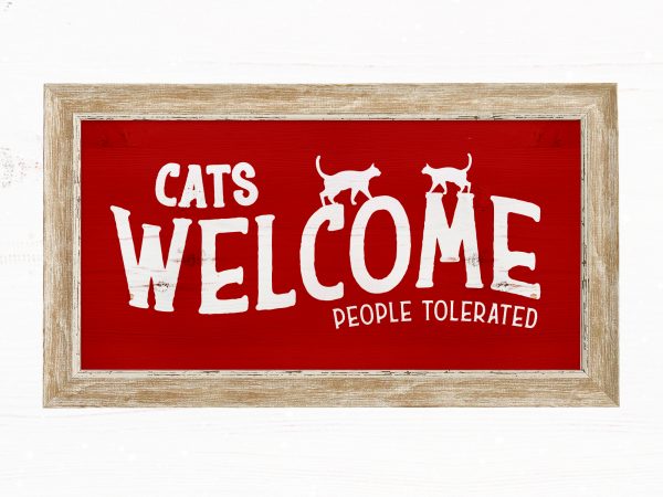 Cats welcome people tolerated t shirt design for sale