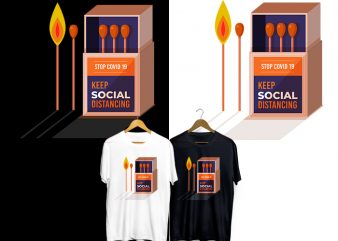 Download Stop Covid 19 Keep Social Distancing T Shirt Design For Commercial Use Buy T Shirt Designs