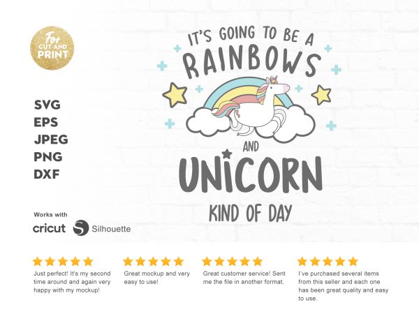 It’s going to be a rainbows and unicorn kind of day t shirt design template