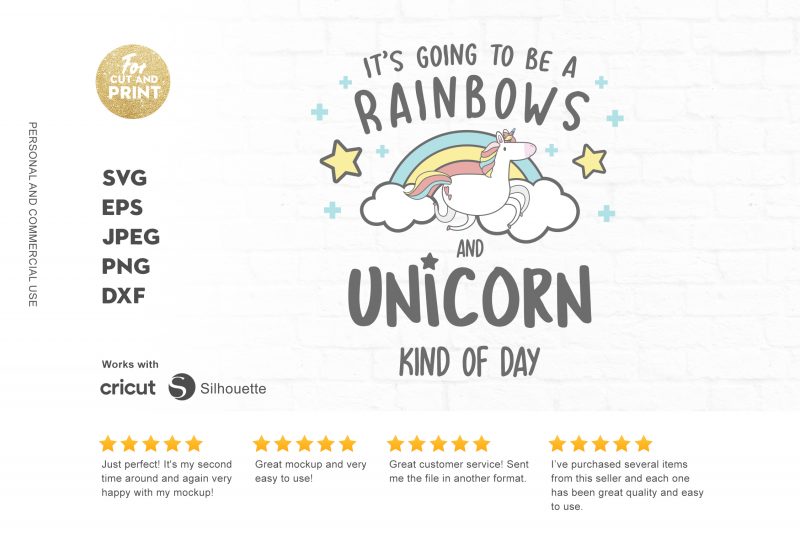 It’s going to be a rainbows and unicorn kind of day t shirt design template