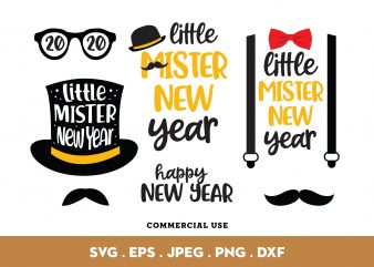 Little Mister New Year t shirt design template