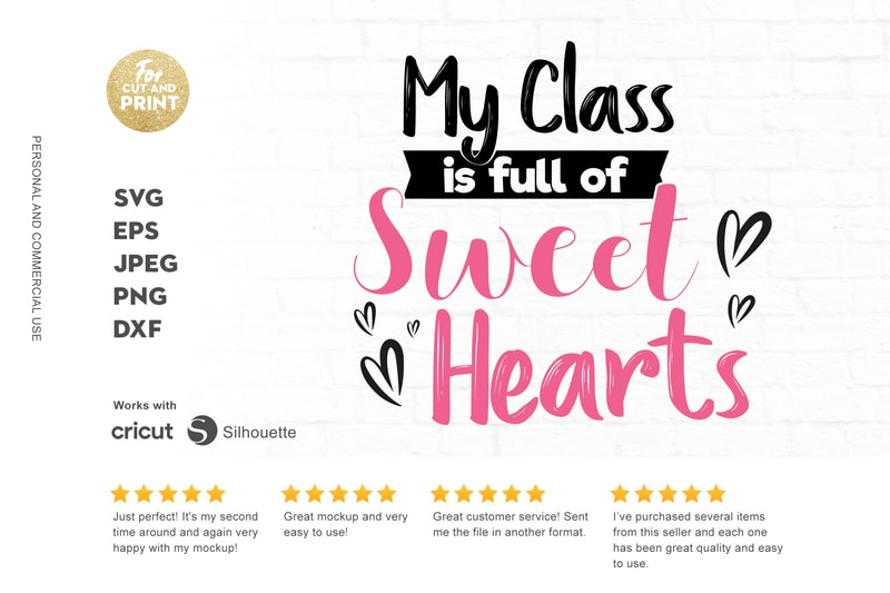 Download My Class Is Full Of Sweet Hearts Buy T Shirt Design For Commercial Use Buy T Shirt Designs