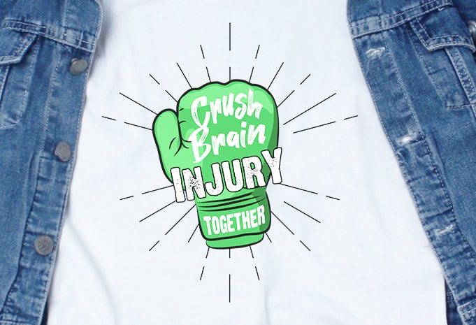 Crush Brain Injury Together SVG – Brain Injury – Awareness – t shirt design to buy