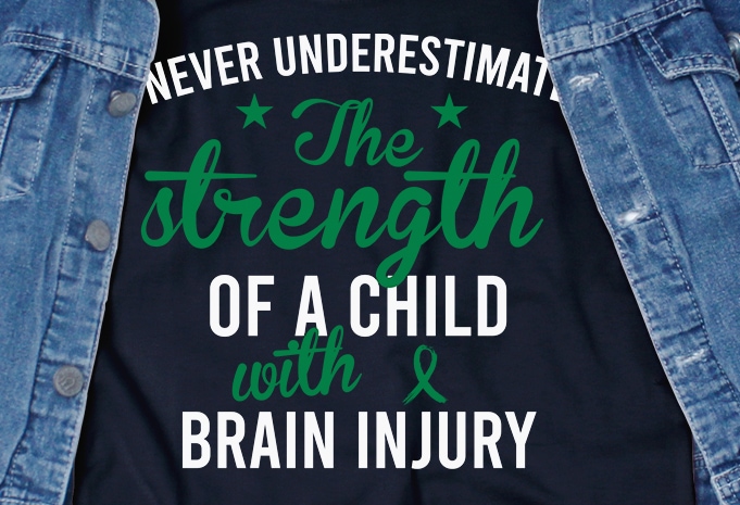 NEVER UNDERESTIMATE BRAIN INJURY SVG – Brain Injury – Awareness – t shirt design to buy