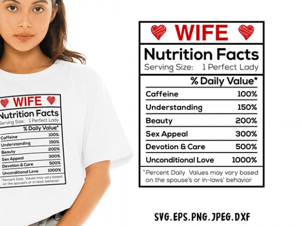 Download Wife Nutrition Facts Svg Wife Nutrition Funny Tshirt Design Buy T Shirt Designs