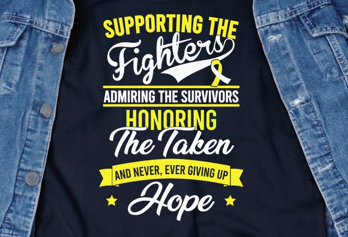 Supporting The Fighters Admiring The Survivors Bone Cancer SVG – Cancer – Awareness – graphic t-shirt design